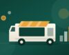 Illustration sans texte d’un food truck et d’un graphique de rentabilité